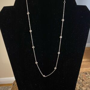 Lafonn simulated diamond bezele station necklace